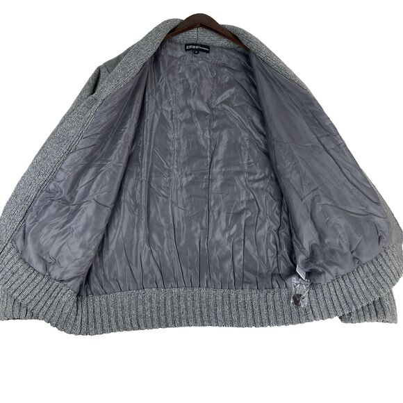 Zero Degrees Mens M Wool Shawl Collar Cardigan Sweater Gray Preppy Academia - Picture 13 of 16